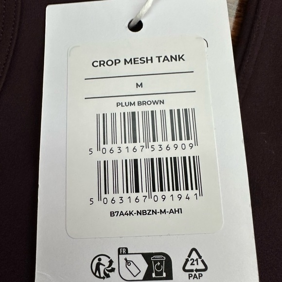 NWT Gymshark Crop Mesh Tank - Plum Brown - Picture 9 of 9
